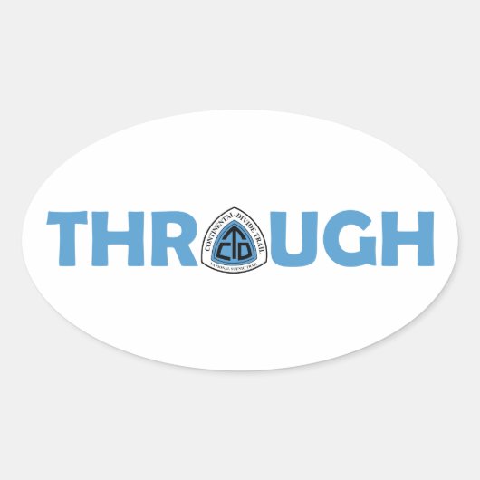 ハイキングを通る大陸分水路 楕円形シール (正面)