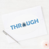 ハイキングを通る大陸分水路 楕円形シール (封筒)