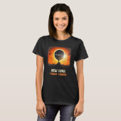 ハイキングアウトドア太陽のトータルEclipse 2024ニューヨーク Tシャツ (正面フル)