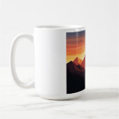 ハイキングアドベンチャーサンセットマウンテンTシャツ自然L コーヒーマグカップ (左)