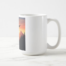 ハイキングアドベンチャーサンセットマウンテンTシャツ自然L コーヒーマグカップ