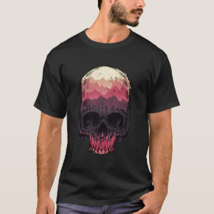 ハイキングアルピニストハイカーアルプススケルトンマウンテンムーン Tシャツ