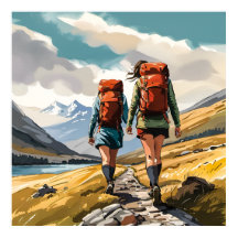 ハイキングインザスコティッシュハイランズプリント