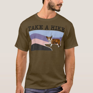 ハイキングカーディガンウェルシュコーギーおもしろいグラフィック Tシャツ