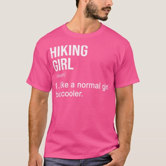 ハイキングガール名詞定義ハイキングハイカーマウンタイン Tシャツ (正面)