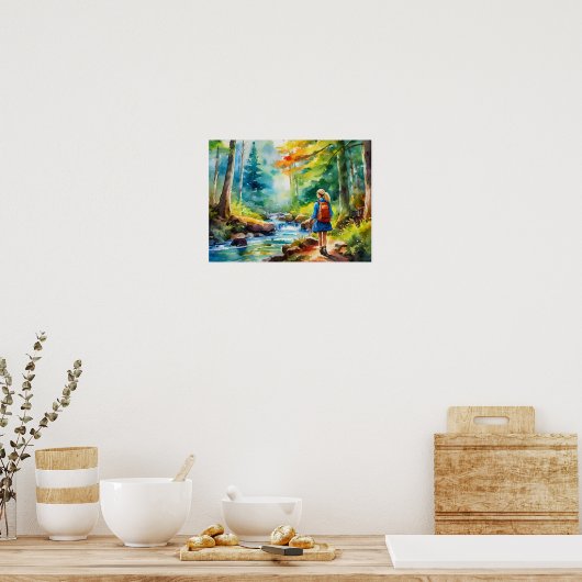 ハイキングガール ポスター (キッチン)