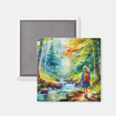 ハイキングガール マグネット (正面/裏面)