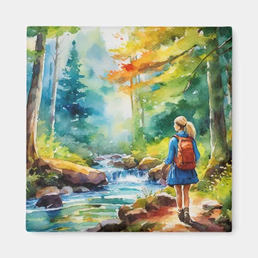 ハイキングガール マグネット (正面)