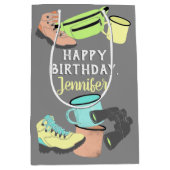 ハイキングキャンピングコラージュパーソナライズされた ミディアムペーパーバッグ (正面)