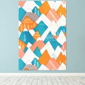 ハイキングキャンピングワールドトラベルマウンテンピーク キャンバスプリント (インサイチュ (ウッドフロア))