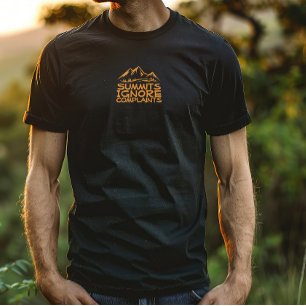 ハイキングキャンプ ユーモア 黒 オレンジ Tシャツ