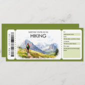 ハイキングギフトチケット、歩く旅行 招待状 (正面/裏面)