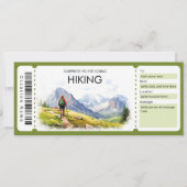 ハイキングギフトチケット、歩く旅行 招待状 (正面)