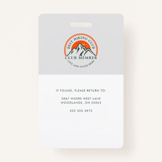 ハイキングクラブフォト社員ID バッジ (裏面)