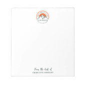 ハイキングクラブロゴビジネスの従業員とメンバー ノートパッド (正面)