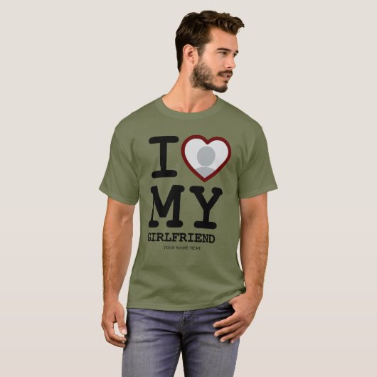 ハイキンググリーン愛する彼女の写真文字 Tシャツ (正面フル)