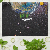 ハイキングザプラネットハイカーズソウルコンパス宇宙 キッチンタオル (折り畳み)