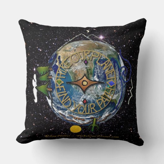 ハイキングザプラネットハイカーズソウルコンパス宇宙 クッション (正面)