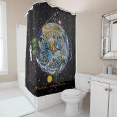 ハイキングザプラネットハイカーズソウルコンパス宇宙 シャワーカーテン (インサイチュ)