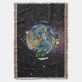 ハイキングザプラネットハイカーズソウルコンパス宇宙 スローブランケット (正面縦)