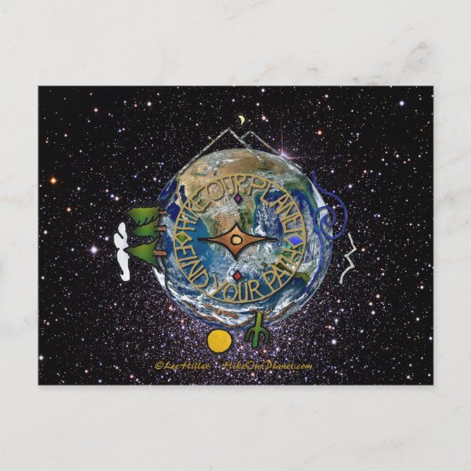 ハイキングザプラネットハイカーズソウルコンパス宇宙 ポストカード (正面)