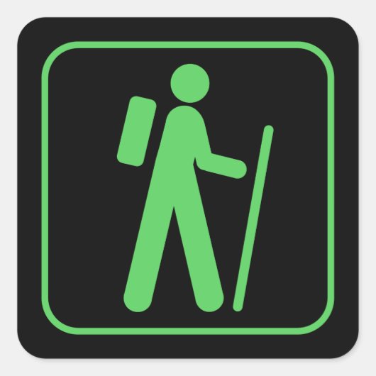 ハイキングステッカー スクエアシール (正面)