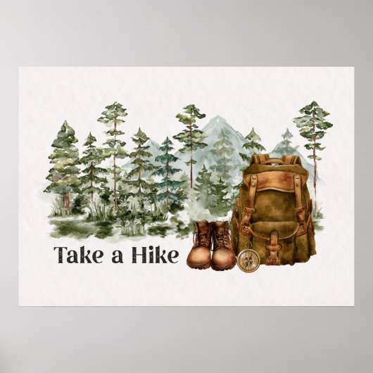 ハイキングツーマウンテンアウトドア引用文 ポスター (正面)