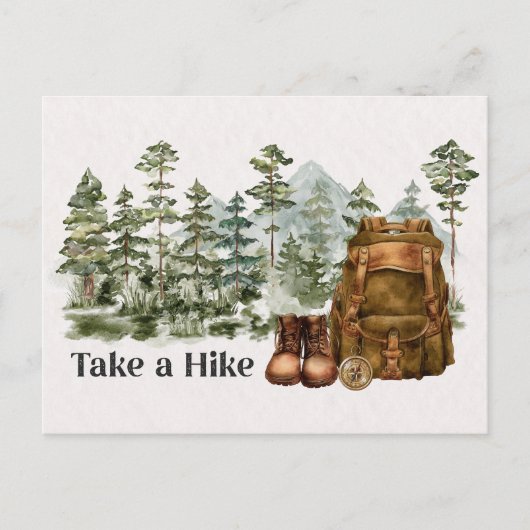 ハイキングツーマウンテンアウトドア引用文 ポストカード (正面)