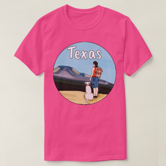 ハイキングテキサス州 Tシャツ (デザイン正面)