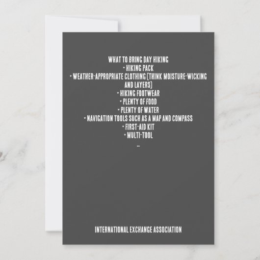 ハイキングデイイベント 招待状 (裏面)