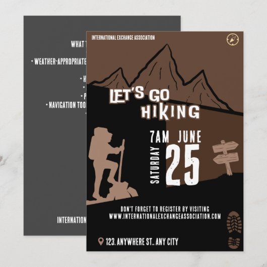 ハイキングデイイベント 招待状 (正面/裏面)