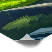 ハイキングデジタルアートデザイン ポスター (角)