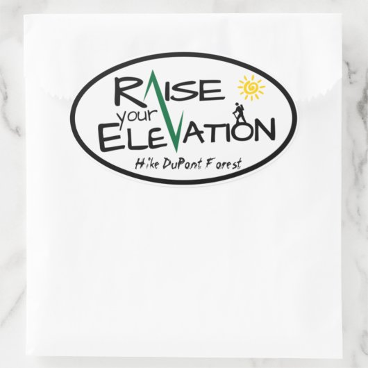 ハイキングデュポン森林あなたの標高ステッカーを上げる 楕円形シール (バッグ)