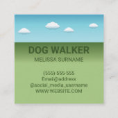 ハイキングトレイルの英語クリームゴールデンレトリバー スクエア名刺 (裏面)