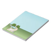 ハイキングトレイルの英語クリームゴールデンレトリバー ノートパッド (回転)