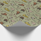 ハイキングトレッキングバックパッキパターン(の模様が)あるング ラッピングペーパー (角)