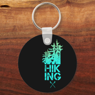 ハイキングトレッキング屋外ヴィンテージフォレストデザイン キーホルダー