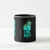 ハイキングトレッキング屋外ヴィンテージフォレストデザイン マグカップ (中央)