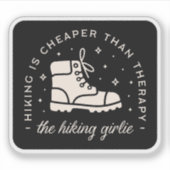ハイキングハイカー女おもしろいの子の引用文機知に富んだ美学 シール (正面)