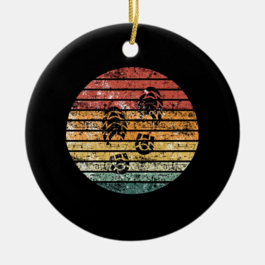 ハイキングハイキングブーツのフットプリント セラミックオーナメント (正面)