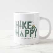 ハイキングハッピーキャンパーハイカーハイキングファミリーパーソナライズされた ジャンボコーヒーマグカップ (右)