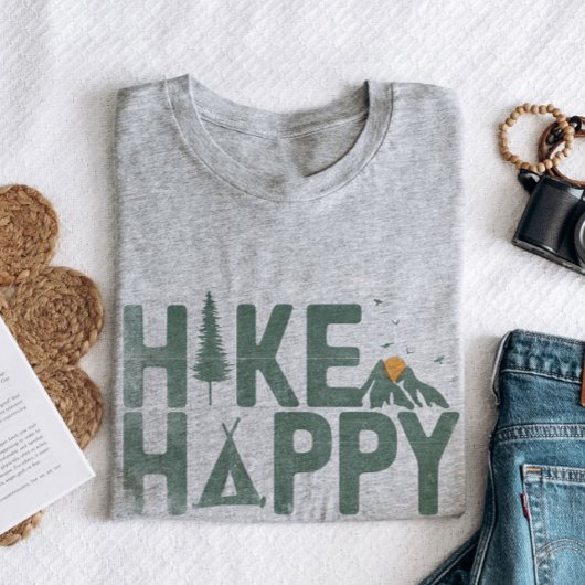 ハイキングハッピーキャンパーハイカーハイキングファミリーパーソナライズされた Tシャツ