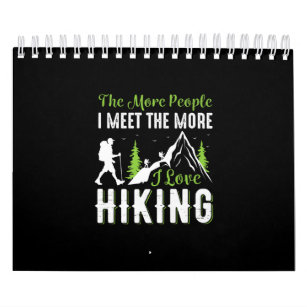 ハイキングバおもしろいケーションハイキングマウンテングラフィック カレンダー