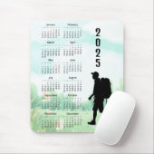 ハイキングバックパッキングデザイン2025カレンダー マウスパッド (マウス)