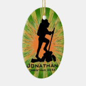 ハイキングパーソナライズされたオーナメント セラミックオーナメント (右)