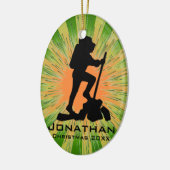 ハイキングパーソナライズされたオーナメント セラミックオーナメント (左)