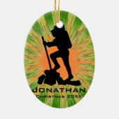 ハイキングパーソナライズされたオーナメント セラミックオーナメント (裏面)