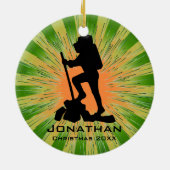 ハイキングパーソナライズされたオーナメント セラミックオーナメント (裏面)