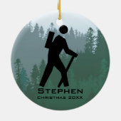 ハイキングパーソナライズされたオーナメント セラミックオーナメント (裏面)