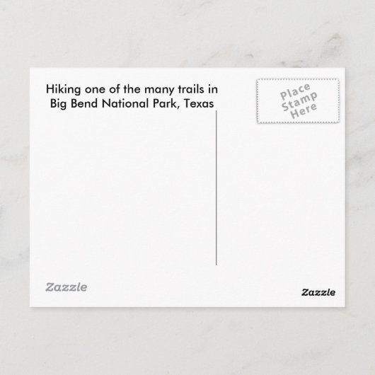 ハイキングビッグベンドのポストカード ポストカード (裏面)